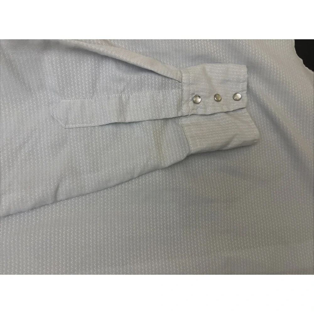 Western Karman  Pearl Snap Shirt Men's Ivory Long Sleeve Size XL Extra long tail